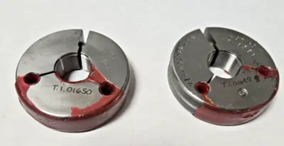 Set of 7/8-20 UNEF-2A GO & NO GO Set Thread Ring Gage P.D. .8368 & .8412 Gages
