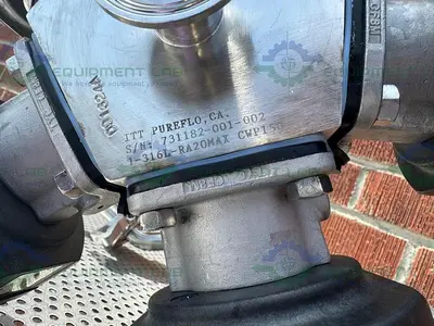 USED 5 ITT PURE FLO ADVANTAGE STAINLESS STEEL DIAPHRAGM VALVE W/ 1" SANITARY FITTING