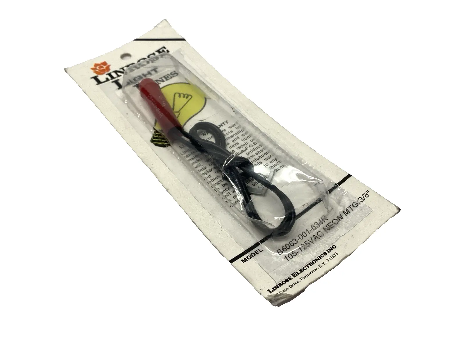 New | in-Stock LINROSE RED INDICATOR NEON LIGHT 105-125VAC Light Source Equipment Michigan US | Maverick Industrial Sales #1090303