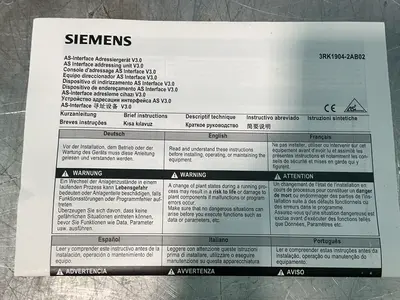 New | in-Stock SIEMENS 3RK19042AB02 Industrial Controls Ohio US | HGR 24 #1312294