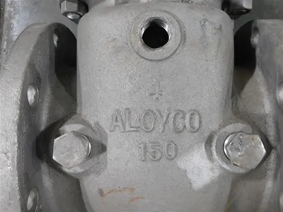 4" Aloyco Stainless Steel Gate Valve Class 150 CF8M Rising Stem Bent Handle Used