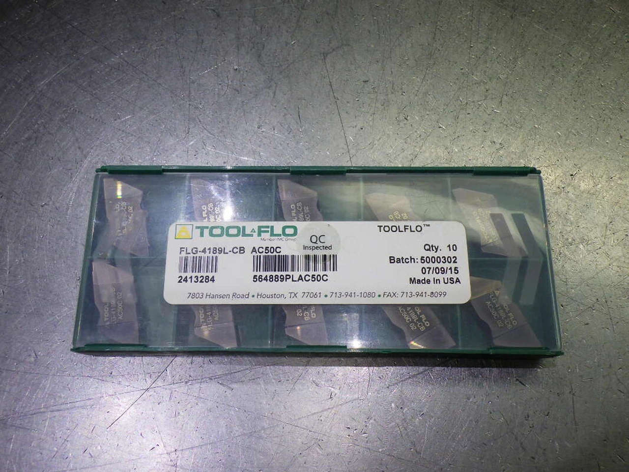 Tool Flo Carbide Grooving Inserts QTY10 FLG-4189L-CB AC50C (LOC1319A)