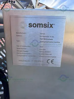 NEW SOMSIX VACUUM & GAS INJECTION AUTOMATIC SPOUT SEALER INERTISATION MACHINE MFG 22