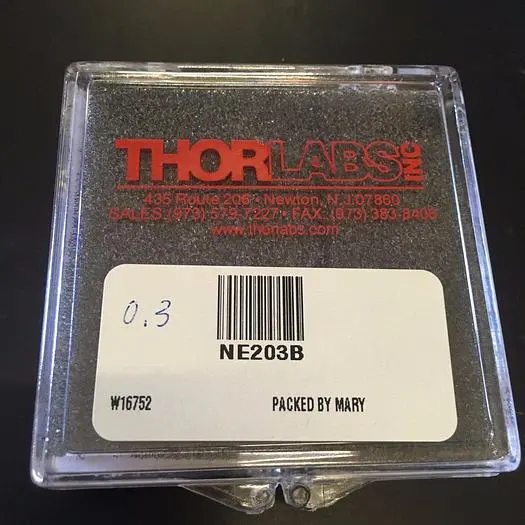 THORLABS NE203B  Unmounted 2" x 2" Absorptive ND Filter, Optical Densit