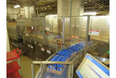 Douglas tray over wrapper / shrink tunnel with controls, servos