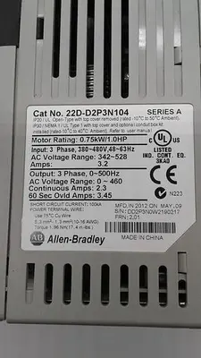 Used ALLEN-BRADLEY ALLEN-BRADLEY POWERFLEX DRIVE GUARD 22D-D2P3N104 Variable Speed Drives | ND Industrial Surplus #1212252