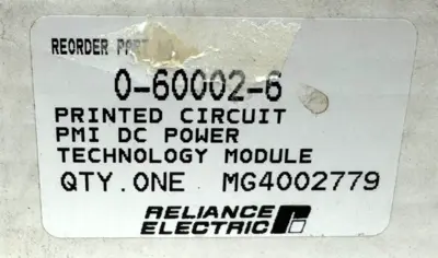 USED RELIANCE ELECTRIC RELIANCE ELECTRIC 0-60002-6