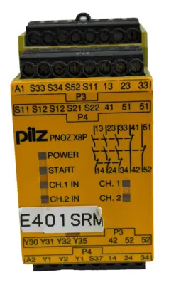 USED PILZ PNOZ-X8P-24VDC-3N/O-2N/C-2SO SAFETY RELAY 777760 PNOZX8P24VDC3NO2NC2SO
