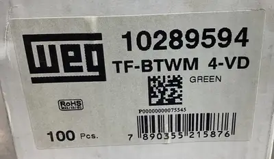 WEG 10289594 TERMINAL BLOCK TF-BTWM 4-VD GREEN (Box of 100) 3E-32