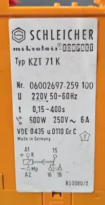 Schleicher - KZT 71 K Time Delay Relay loc4C4