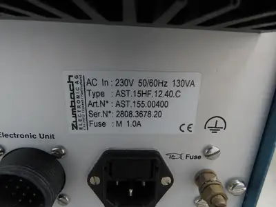 Zumbach Sparktester AST Mains Frequency Spark Tester 15kv Electrode Unit
