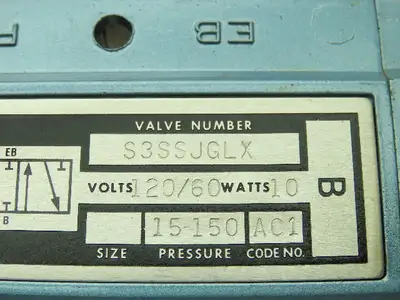 Skinner S3SSJGLX Pneumatic Directional Control Solenoid Valve 5/3 Pos 120V