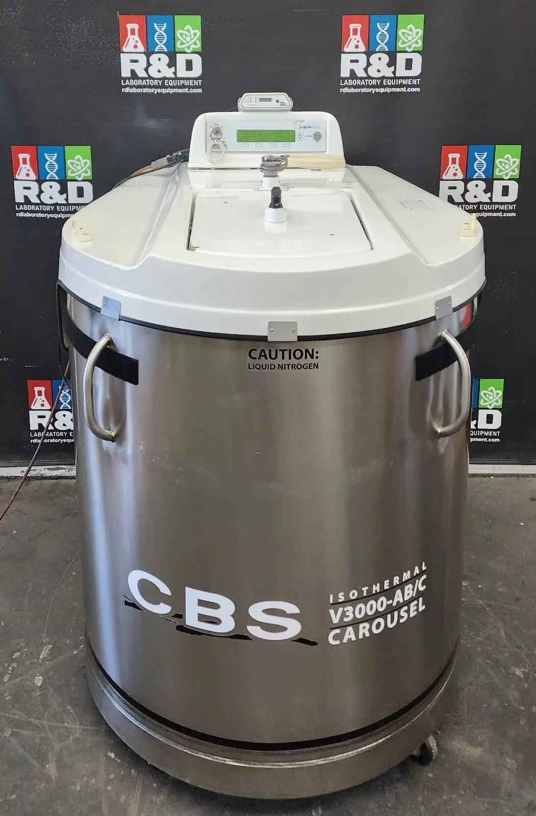CBS Isothermal V32000-AB/C Cryo LN2 Nitrogen Carousel Storage System 70L w/ Racks