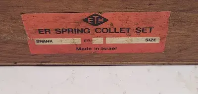 USED ETM ER40 COLLET CHUCK SET