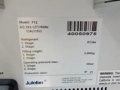 Used JULABO F12 Miscellaneous Laboratory Equipment Texas US | Aucto #1459883