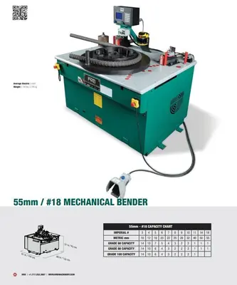2.125" DIAMETER KRB MODEL #18M ELECTRO MECHANICAL ROTARY REBAR BENDER : YOBRO #25147