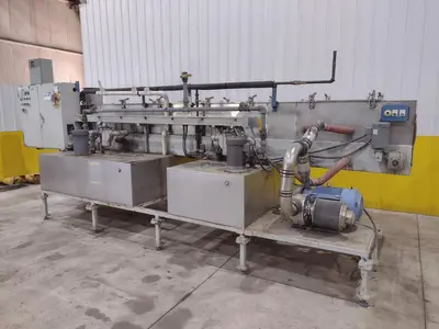 3 STAGE X 12" WIDE FLO-MATIC MODEL #C20-2-1BELT CONVEYOR STAINLESS STEEL HEATED PARTS WASHER: STOCK #17034