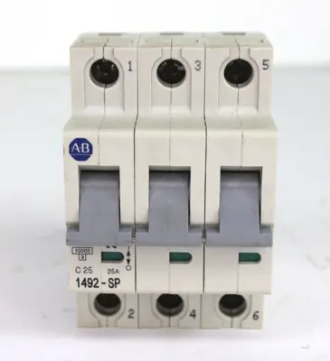 Allen Bradley 1492-SP3C250 3 Pole 25 Amp 480Y/277Vac Ser C Circuit Breaker