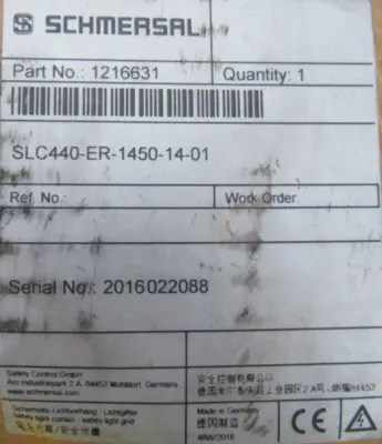 NEW SCHMERSAL 1216631 LIGHT CURTAIN SET SLC440-ER-1450-14-01