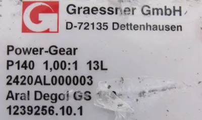 NEW GRAESSNER 2420AL000003 BEVEL GEAR DRIVE 1:1 P140