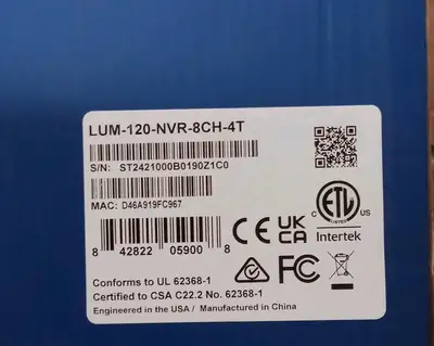 Used Luma Luma LUM-120-NVR-8CH-4T Security & Surveillance US | Infinity wholesale & Supply LLC #1305844