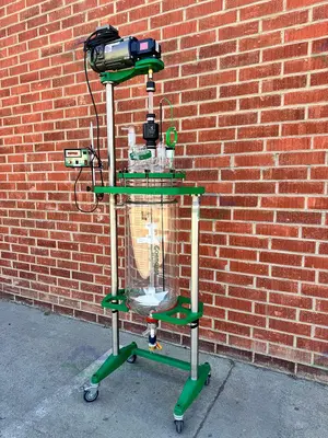 New | in-Stock 2020 CHEMGLASS 50 LITER JACKETED GLASS REACTOR W/ ZERO DEAD SPACE DRAIN VALVE MFG 20 Reactors California US | Equipment Lab #1266141