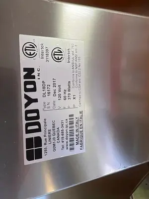 Used: Doyon DL18DP Dough Sheeter w/ 2 Rollers for Sheets Up To 17” W, 120v