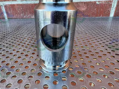USED BBS SYSTEM 223169 STAINLESS STEEL IN LINE SIGHT GLASS W/ 1 1/2" SANITARY FITTING