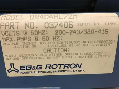 USED EG&G ROTRON DR404AL72M