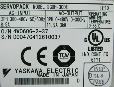 USED YASKAWA ELECTRIC SGDH-30DE SERVOPACK SGDH30DE