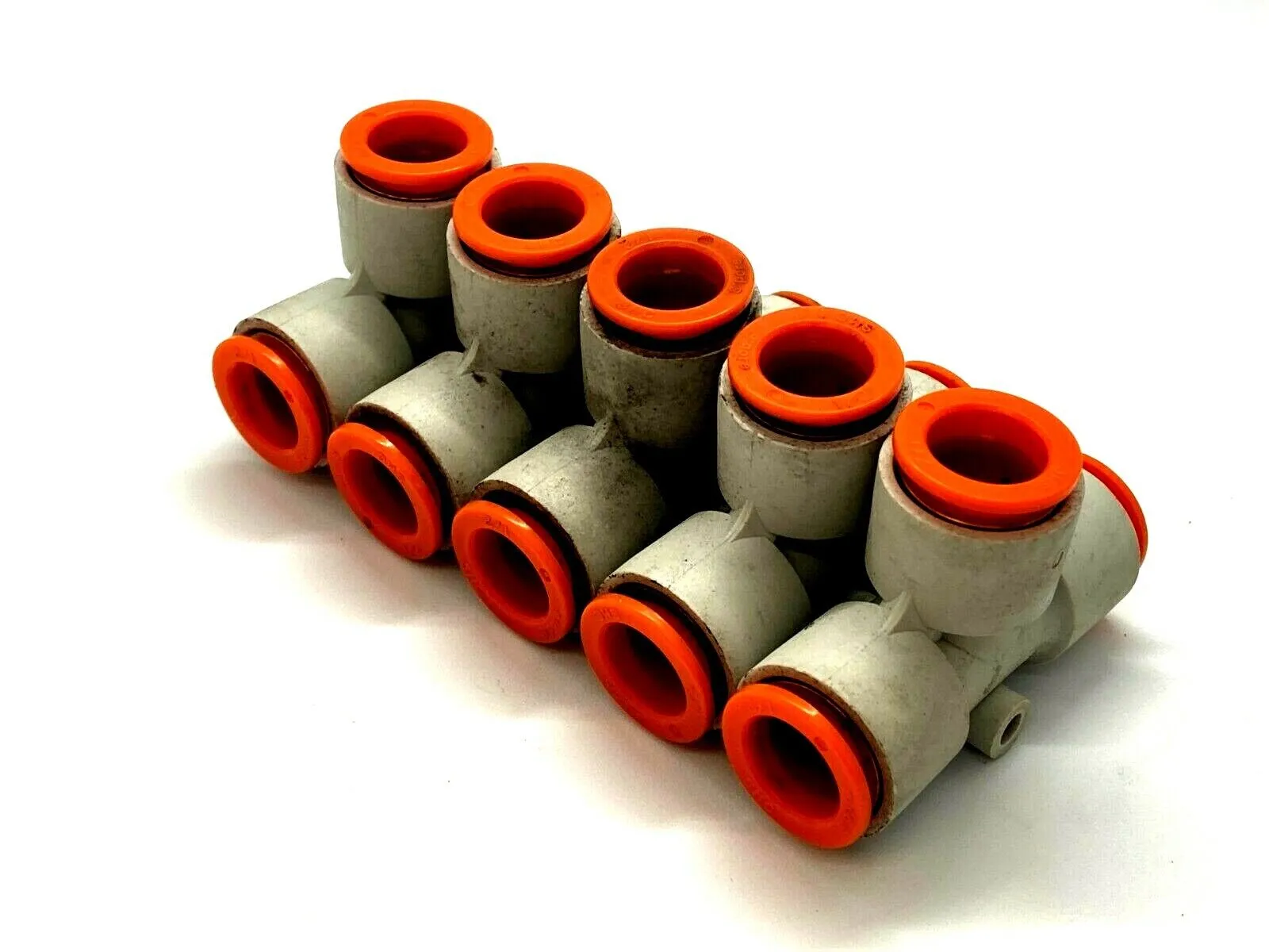 KQ2T13-00A | SMC  Union Tee 1/2" Push-to Connect Fitting LOT OF 5 - Used