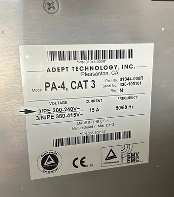 USED ADEPT TECHNOLOGY 01044-000R