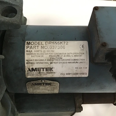 AMETEK Model DR555k72 Blower