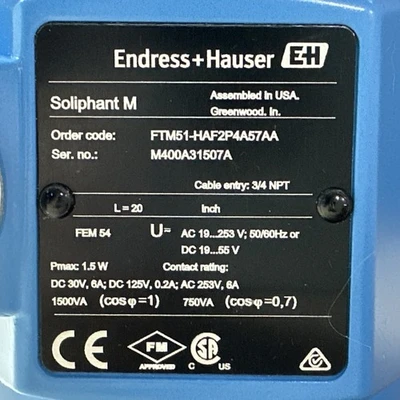 NEW Endress+Hauser FTM51-HAF2P4A57AA