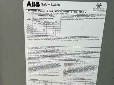 New | in-Stock ABB THN3361R Disconnects Ohio US | HGR 24 #1278505