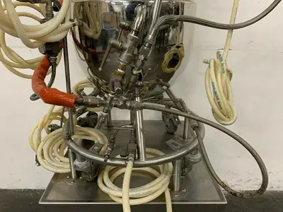 USED BIOLAFITTE 63 LITER STAINLESS STEEL JACKETED BIOREACTOR MAX WORK PRESSURE 2 BAR
