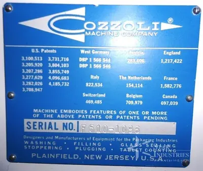 Used COZZOLI F-510 Piston Fillers California US | Star Industries #1255527