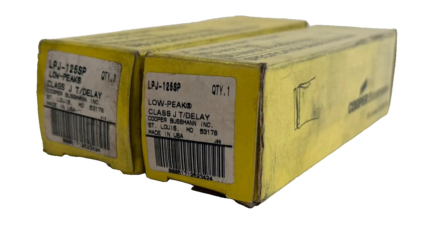 NEW LOT OF 2 COOPER BUSSMANN LPJ-125SP LOW-PEAK FUSES LPJ125SP