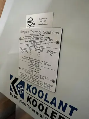 NEW 2011 KOOLANT KOOLER BY DIMPLEX THERMAL SOLUTIONS HWO 3000 PR-NF-L-M-SI