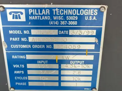 Used 1999 PILLAR TECHNOLOGIES P1000 Transformers British Columbia CA | Lenmark #1426910
