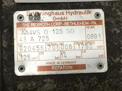 USED BRUENINGHAUS HYDROMATIK AA4VS 0 125 S0 43 A 725