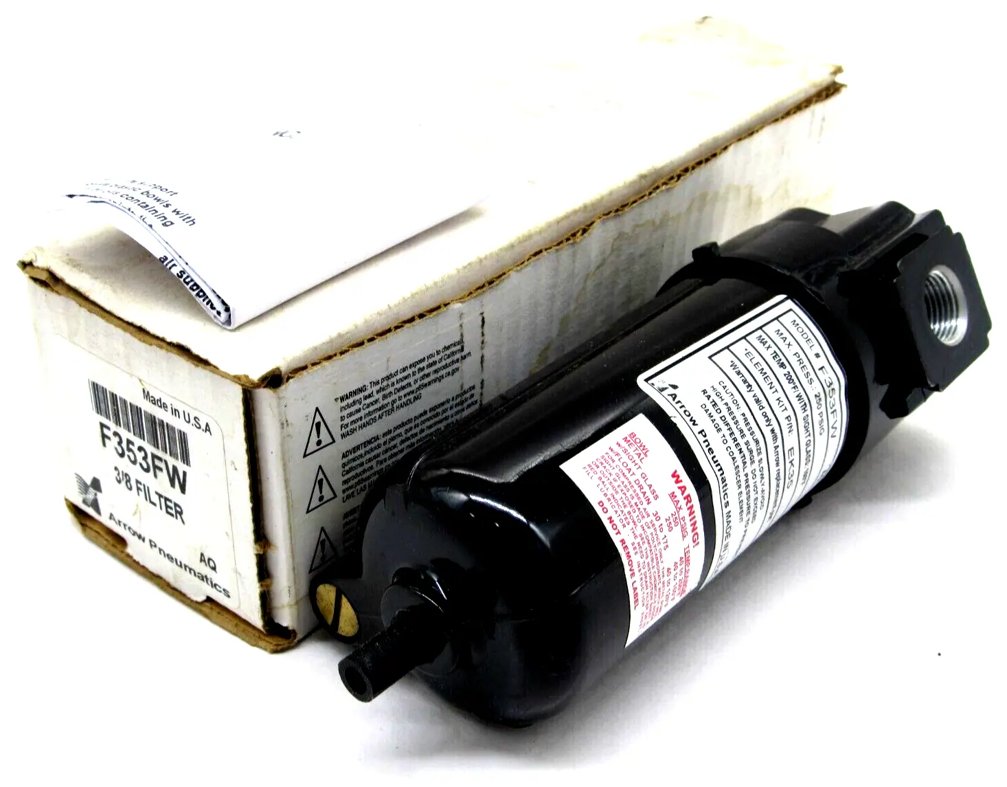 NEW ARROW PNEUMATICS F353FW 3/8" FILTER F353 FW