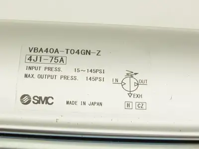 SMC VBA40A-T04GN-Z Pneumatic Air Booster Regulator 15-145psi 1/2"npt