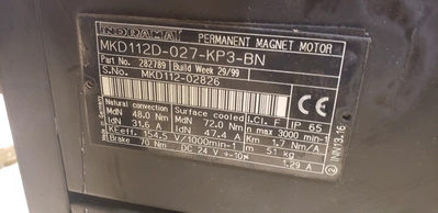 Rexroth Indramat Servo Motor MKD112D-027-KP3-BN