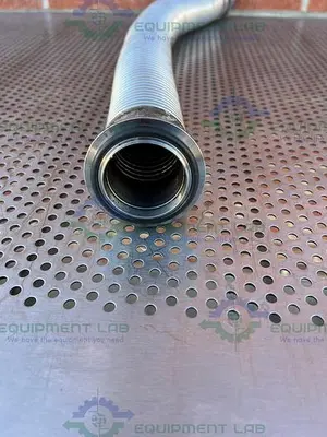 Stainless Steel   Flexible Vacuum 30" Hose w/ 3" Vacuum Fitting to 2" Threaded