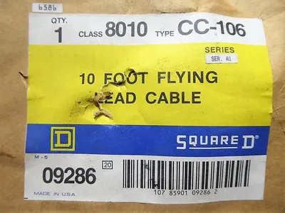 Square D 8010 CC-106 10 foot Flying Lead Cable Ser. A1 New
