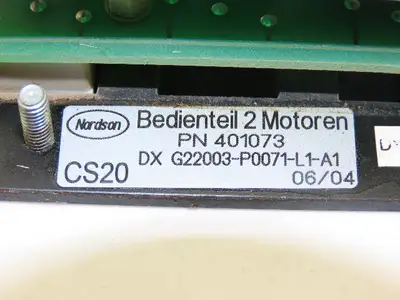 Nordson 401073 G22003-P0071-L1-A1 CS20 Control Panel Hotmelt Molding Machine