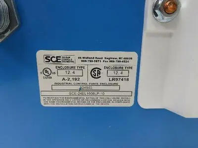 Saginaw SCE-24EL1608LP-10 Electrical Enclosure Control Panel 24x16x8" Blue