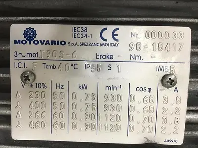 USED MOTOVARIO REDUCERS T90S-6