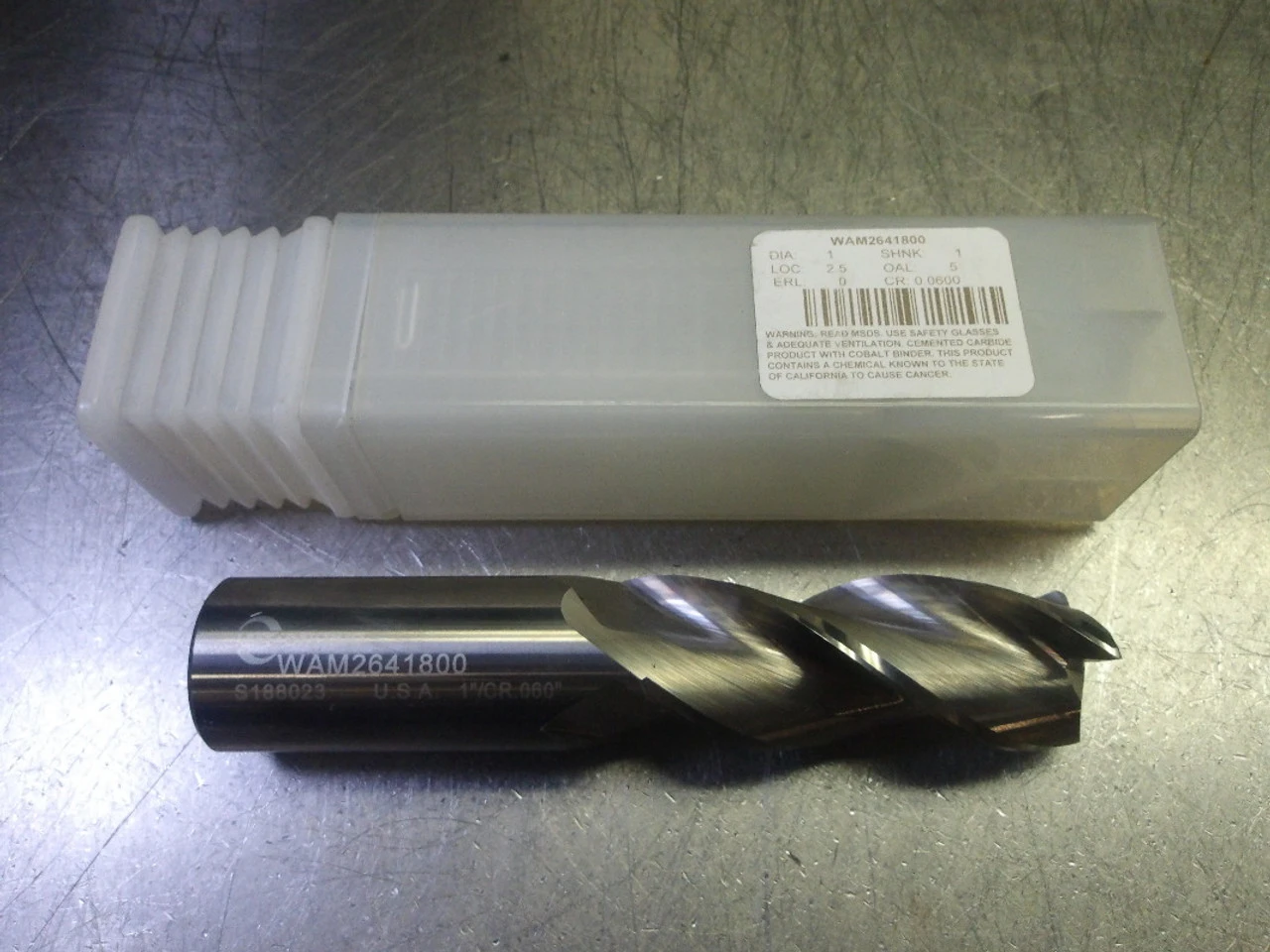 LMT Onsrud 1" 3 Flute Carbide CR Endmill 1" Shank .06" R WAM2641800 (LOC1118A)